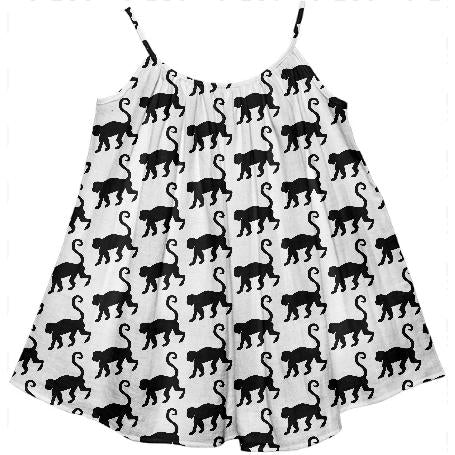 Monkey houndstooth kids tent dress
