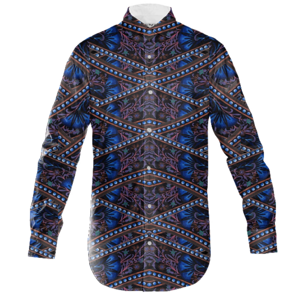 Dark Ornate Nouveau Striped Print