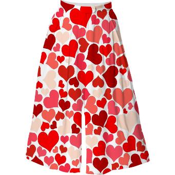 RED PINK BEIGE HEART EXPLOSION CULOTTE