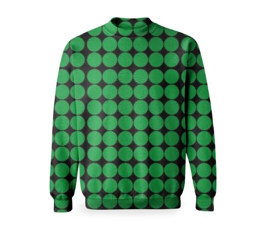 Designers hoodie with green dots