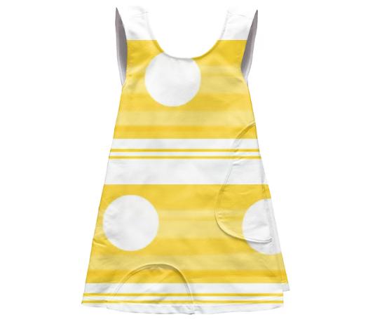 Yellow And White Polka dots