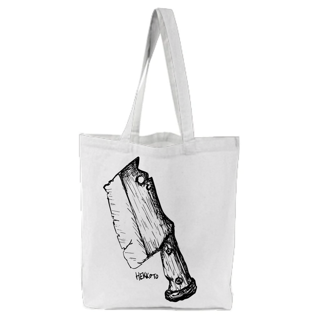 Cleaver horror serial killer design tote bag