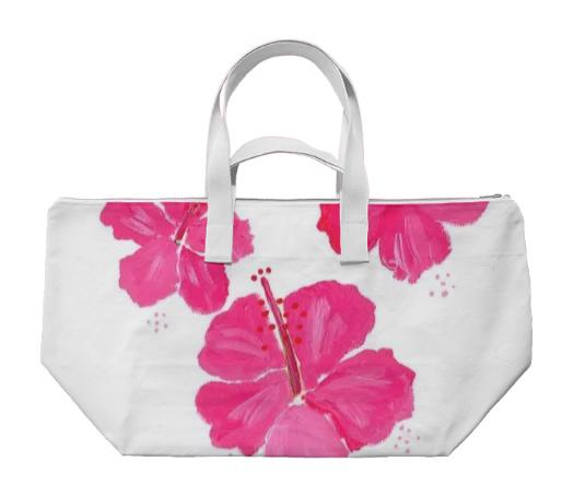 Pink Hibiscus Weekender Bag