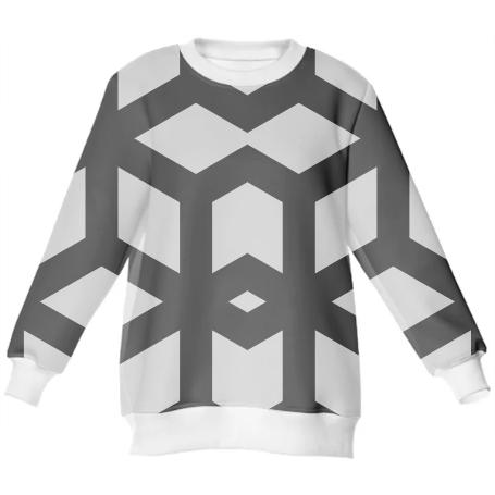 Black and White Geometric Men s Sweatshirt