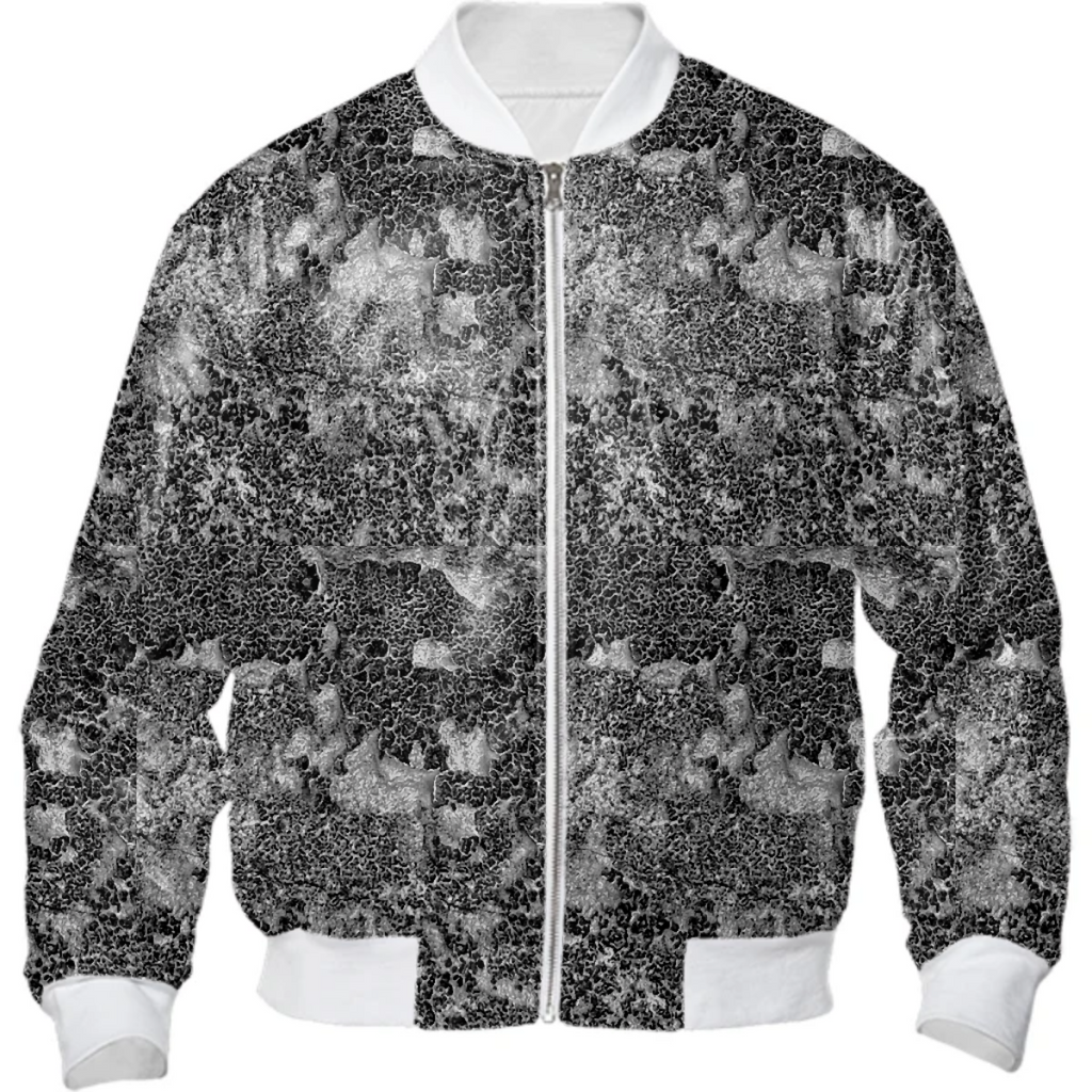 Grey and White Grunge Camouflage Print