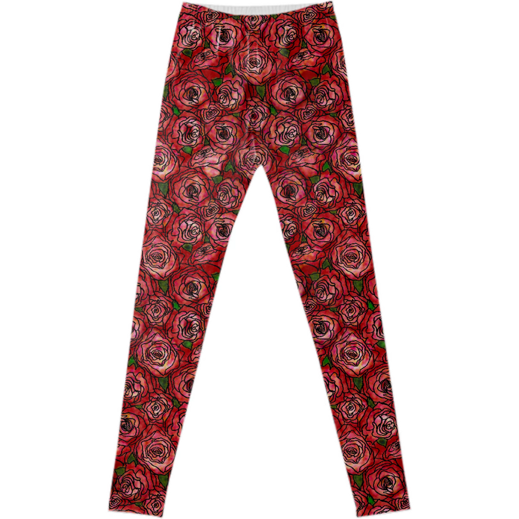 Red Rose Leggings