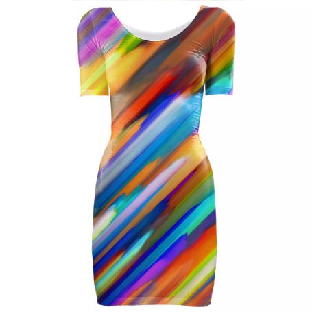 Colorful digital art splashing G391 BODYCON DRESS