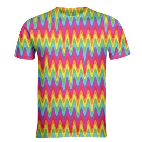 PAOM, Print All Over Me, digital print, design, fashion, style, collaboration, paomcollabs, Basic T-Shirt, Basic-T-Shirt, BasicTShirt, Drippy, Rainbow, Shirt, spring summer, unisex, Poly, Tops
