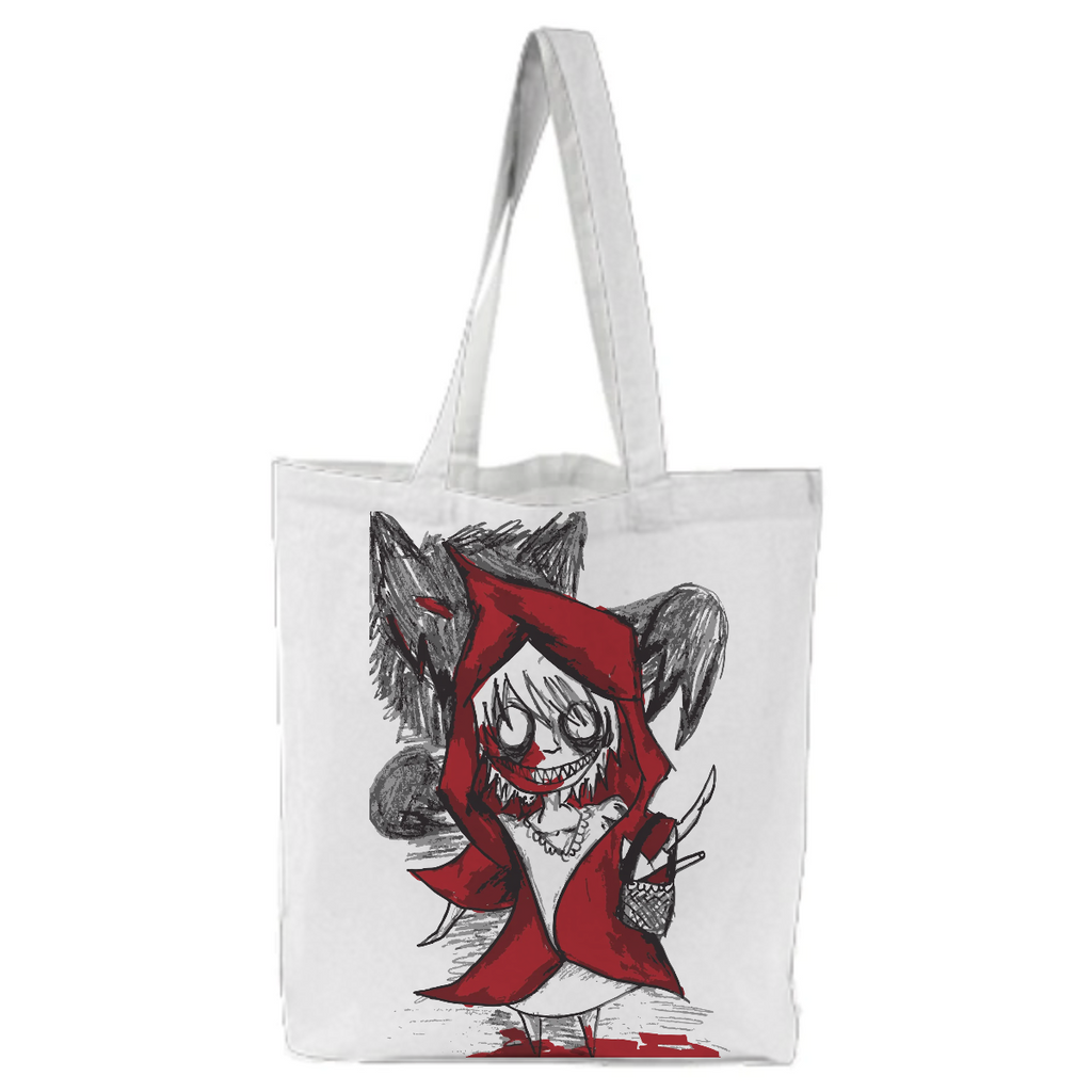 Red Riding Hood creepy bloody grimm fairytale nightmare terror tote bag