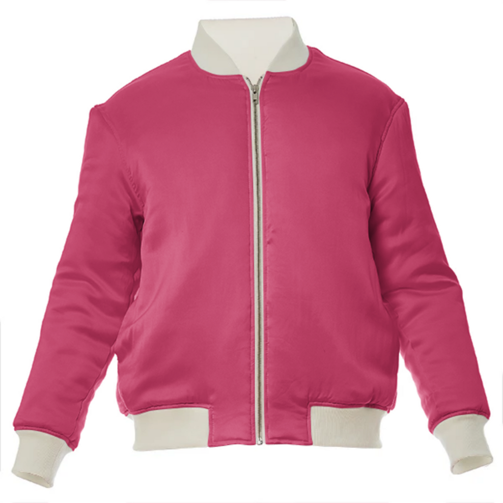 color cherry VP silk bomber jacket