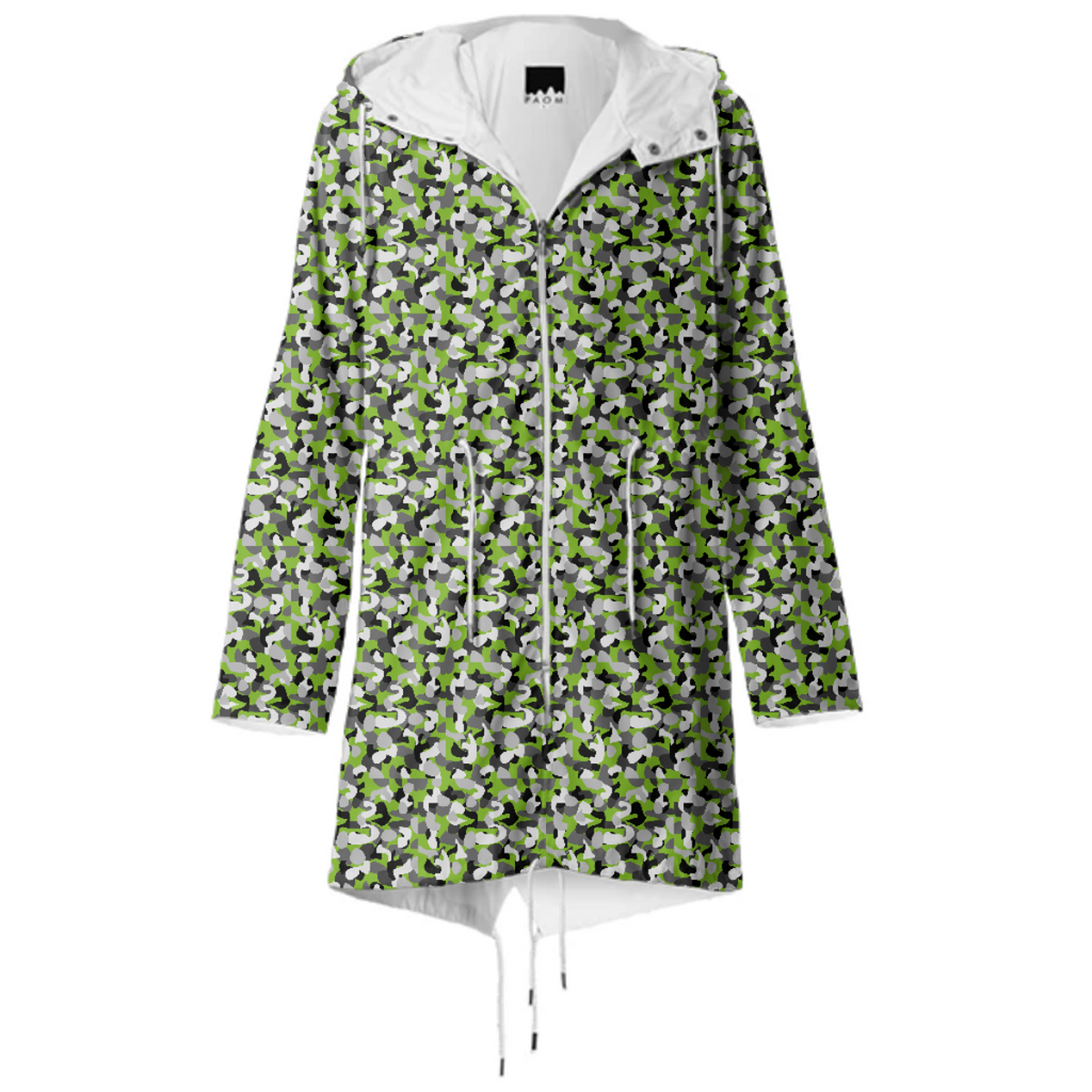 LIME CAMO RAINCOAT