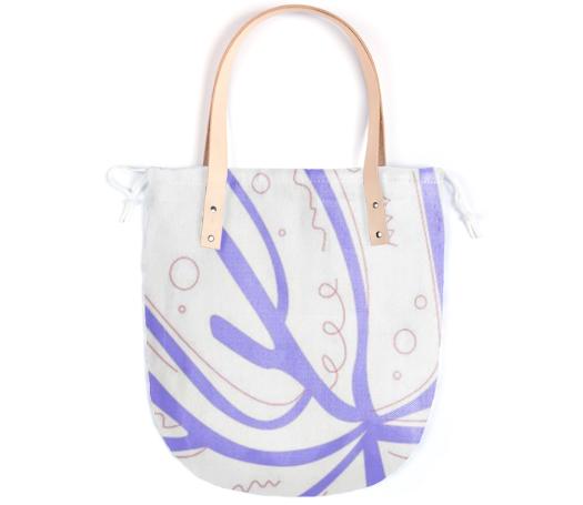 Designers bag with Original drawing Purple