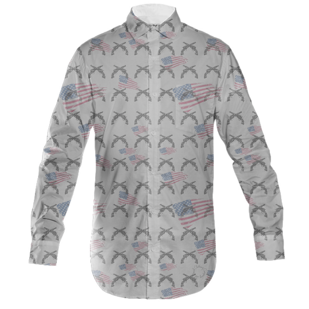 Men’s dress button downs American theme print