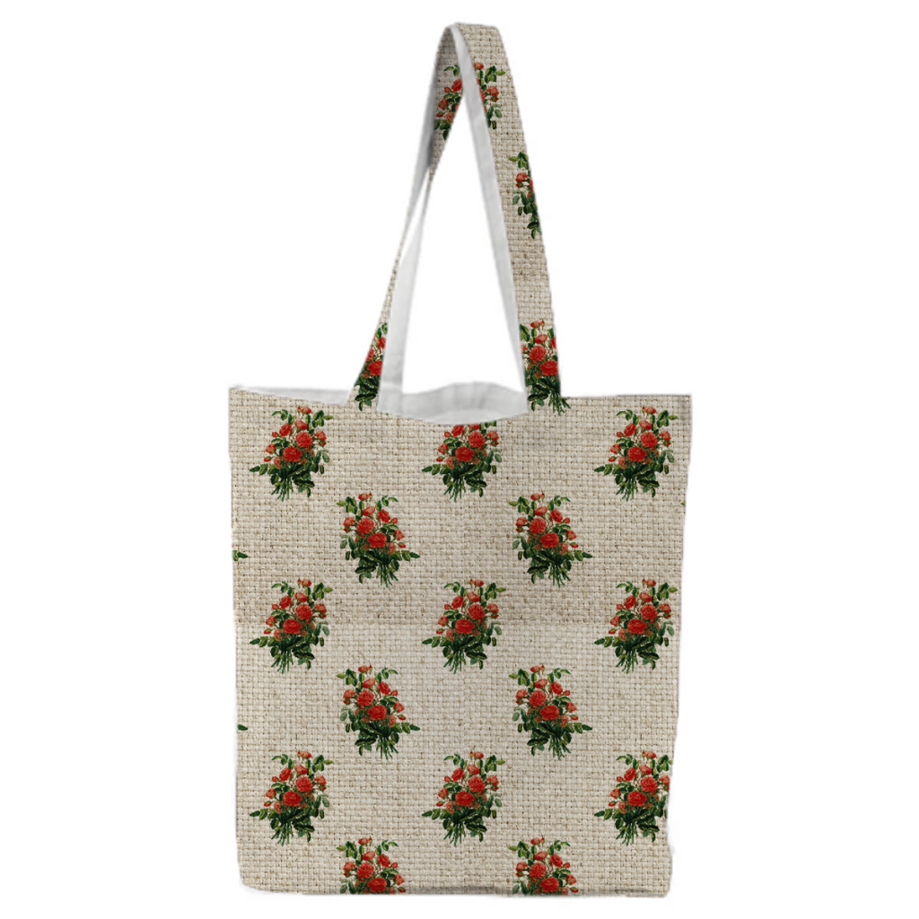 FD's Burlap Rose Tote Bag 53086