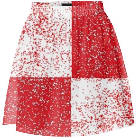 Frost Red and White Checkered Mini Skirt by LadyT Designs
