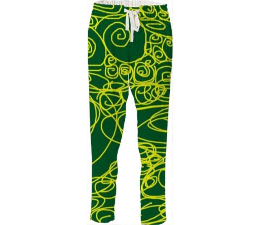 Losel Forest Green Gold Movements Pants