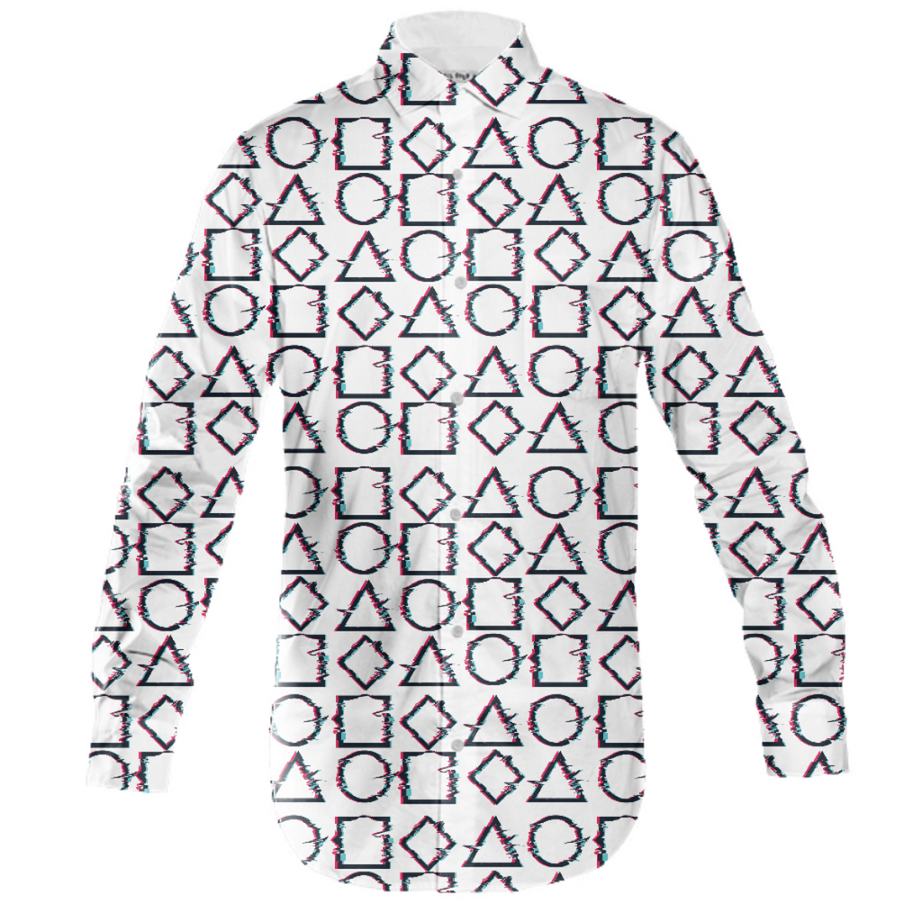Glitched Shapes Dress Shirt