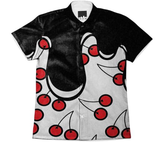 cherry drip drop button down