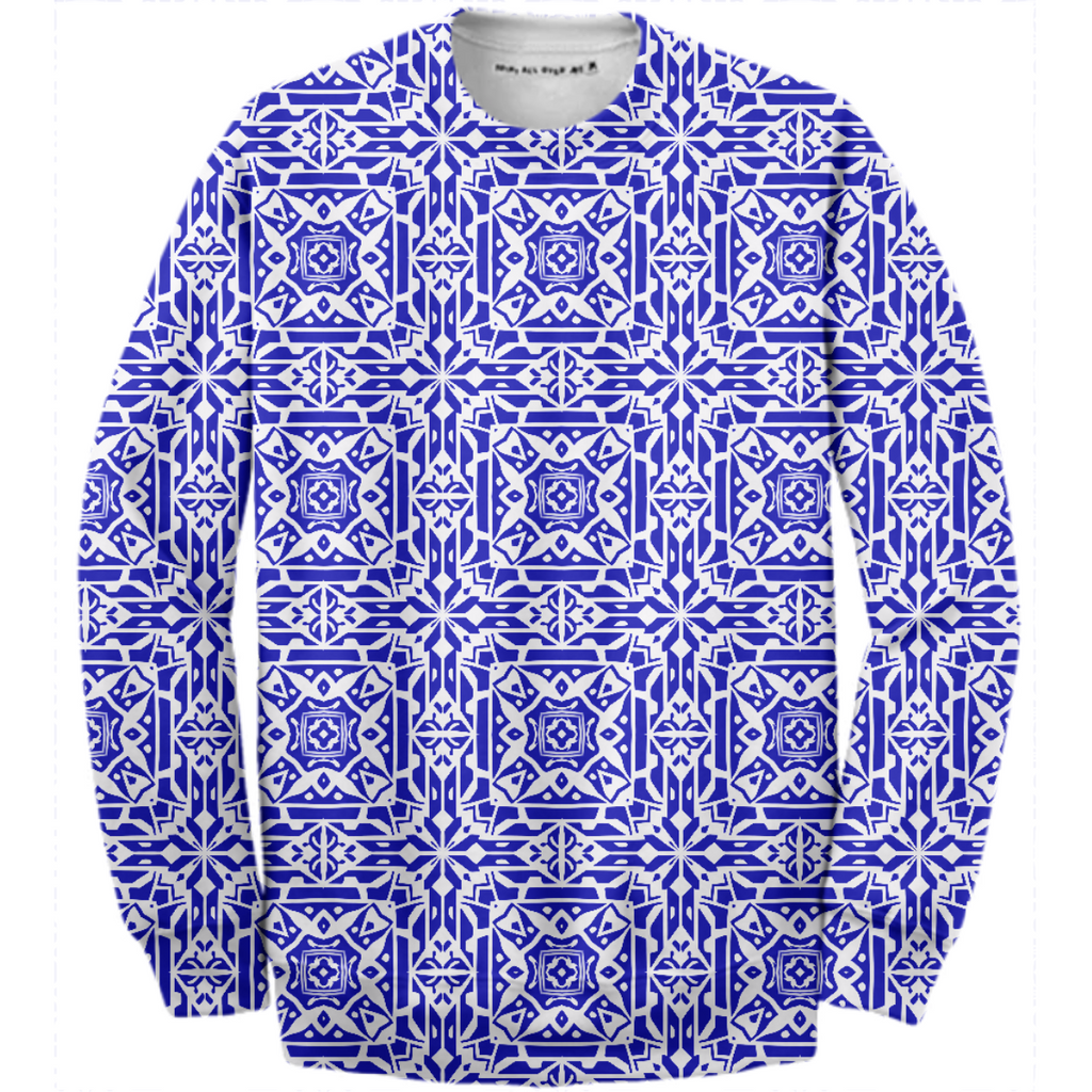 Blue white geometric