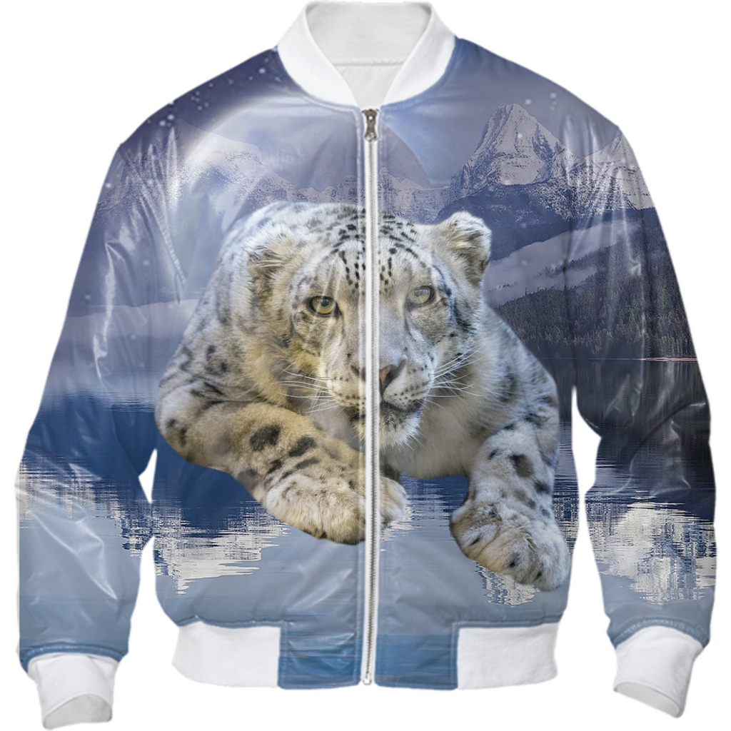 Snow Leopard and Moon