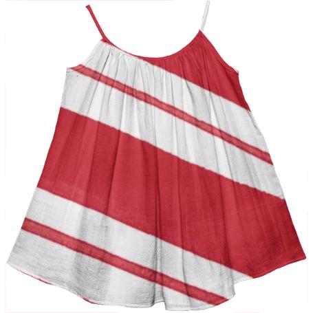 Joel Glass Nautical Cheer Girls Tank Dress Red Natural
