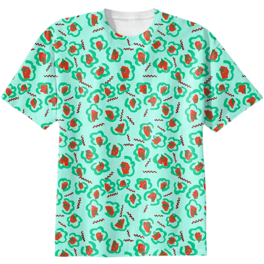 Watermelon floral memphis