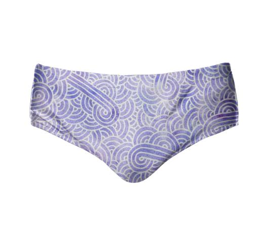 Lavender and white swirls doodles Speedo