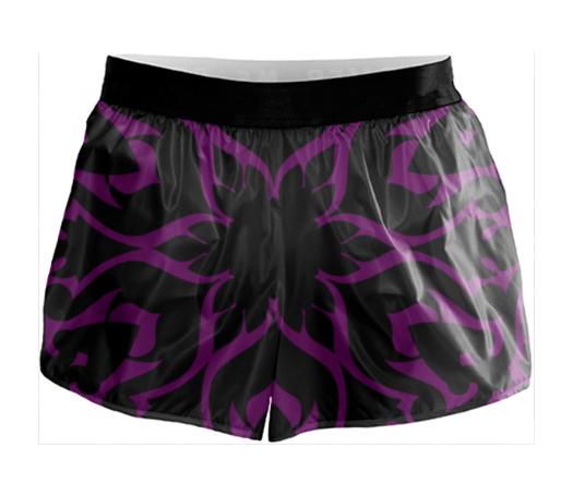 Ladies Running Shorts BLACK MANDALA ART