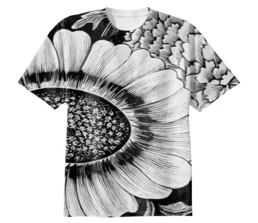 Vintage CHRYSANTHEMUM in black white