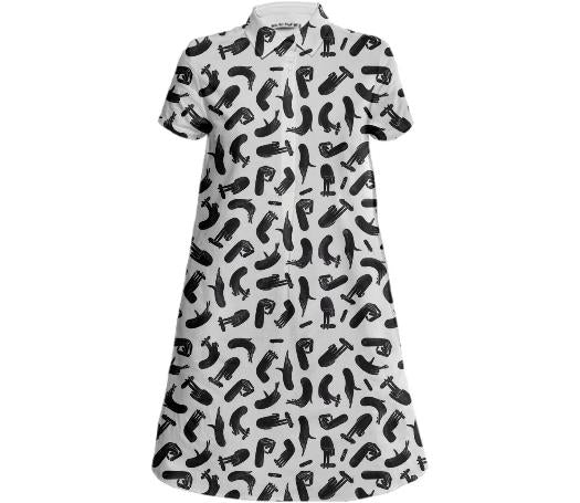 JANSAN FINGER SKATE KLEEDJE ZWART WIT