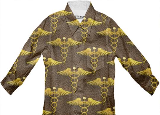 Golden Caduceus and Leather