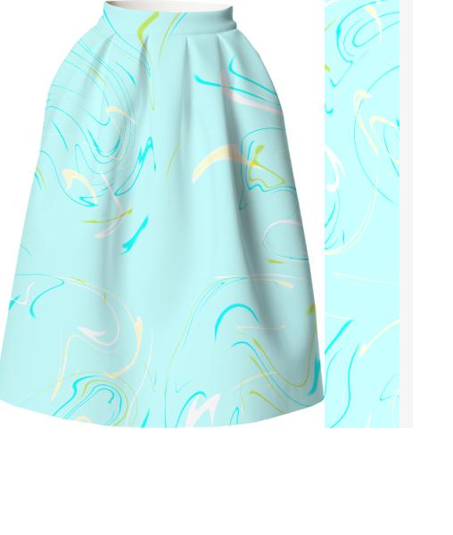 Strange dream in mint neoprene skirt