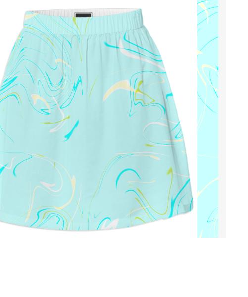 Strange dream in mint summer skirt