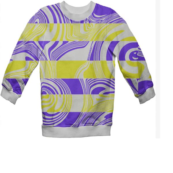 Abstract in yellow and purple kids sweater