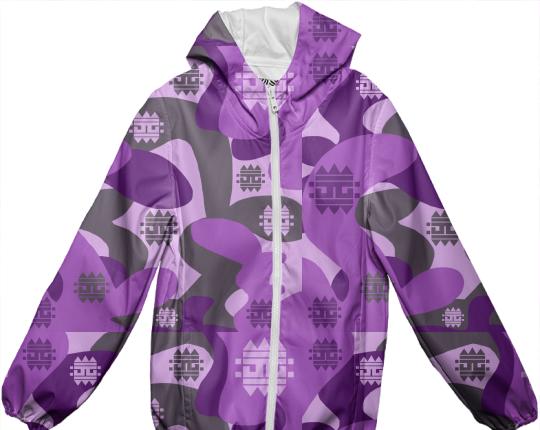 JGDSIGNZ Purple camo rain jacket