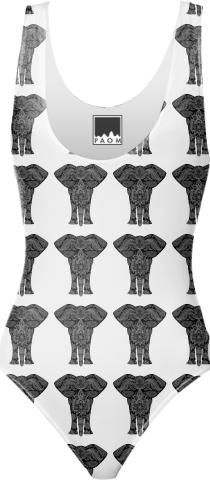Elephant Print One Piece Swimsuit