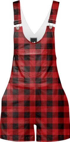 Red Plaid Overalls