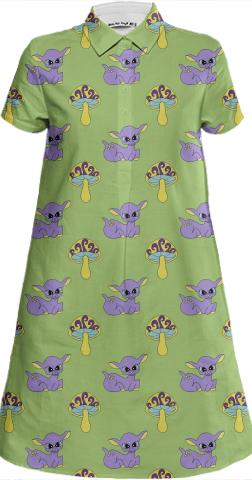 Psychedelic woodland lilac deer shirt dress