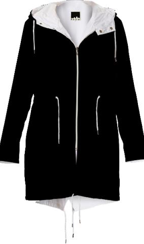 Black LadyT Design Raincoat