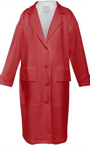 Red Neoprene Trenchcoat by LadyT Designs