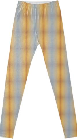 blue yellow summer stripe pattern Fancy Leggings