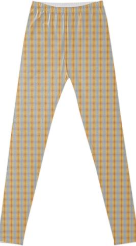 blue yellow summer stripe pattern Fancy Leggings