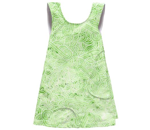 Greenery and white swirls doodles SSWTR Kids Apron Dress