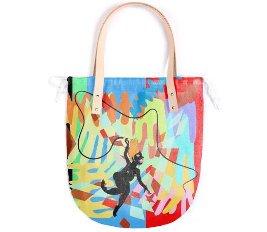 PAOM, Print All Over Me, digital print, design, fashion, style, collaboration, theresachromati, Summer Tote, Summer-Tote, SummerTote, Whip, Leather, Handle, spring summer, unisex, Poly, Bags