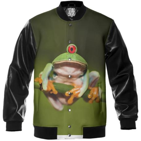 Funny Conceptual Cyclopic Frog Varsity Jacket