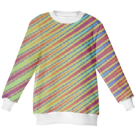 Rainbow Glitch Stripes Sweater