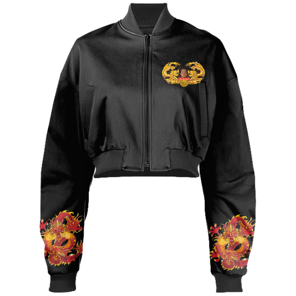 STK CROPPED BOMBER STYLE #001- BLACK