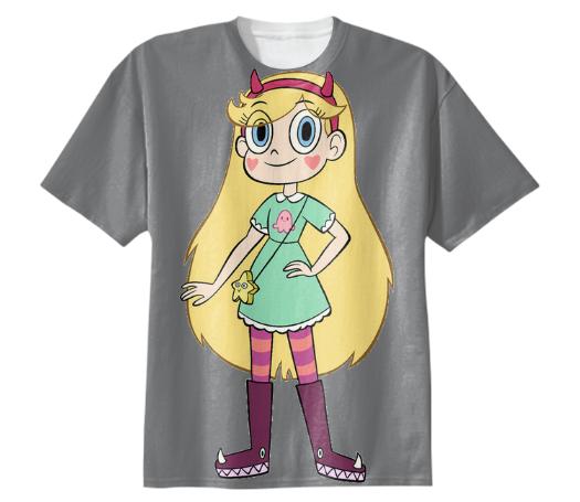 Star Butterfly Cotton Shirt Gray