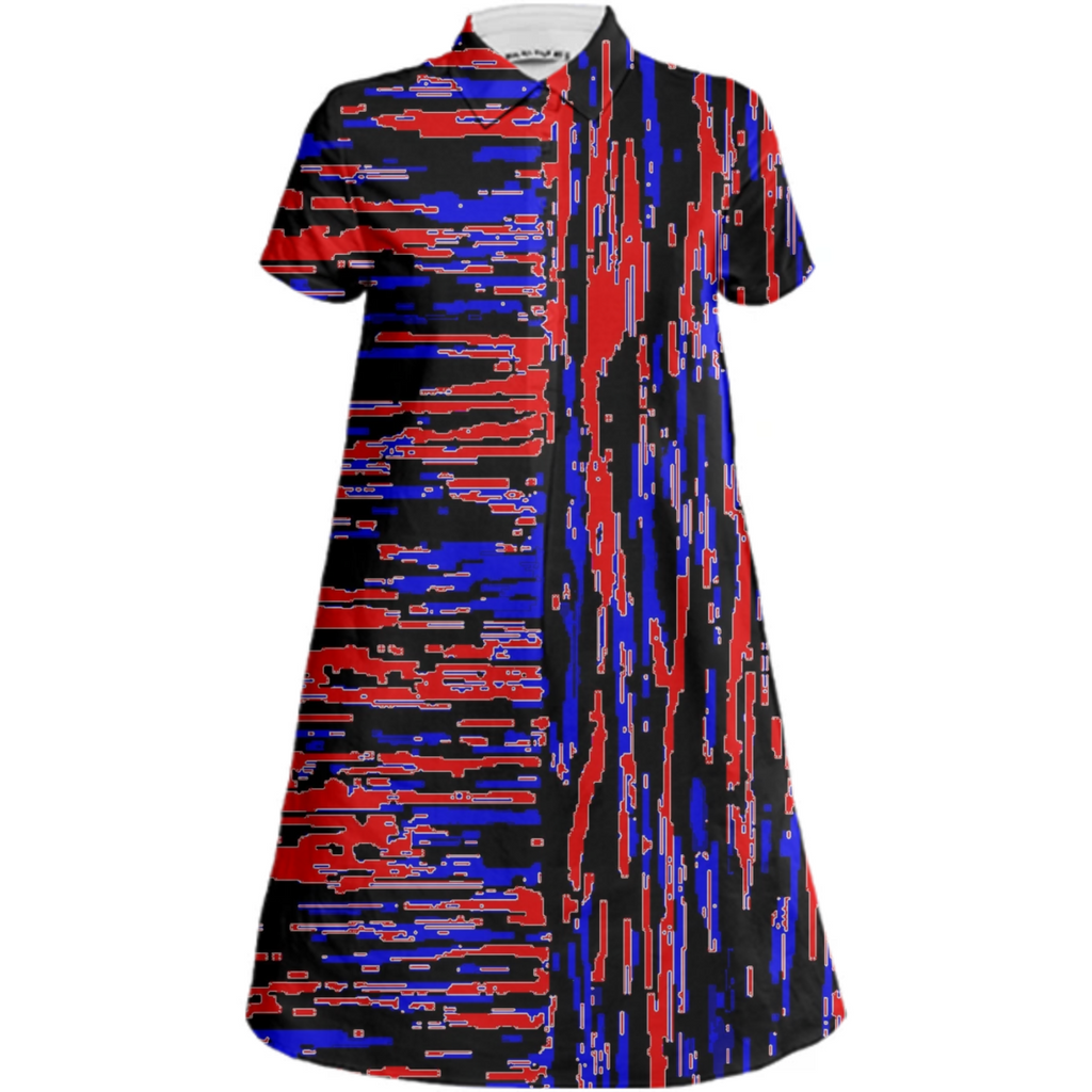 red blue lengthwise cross