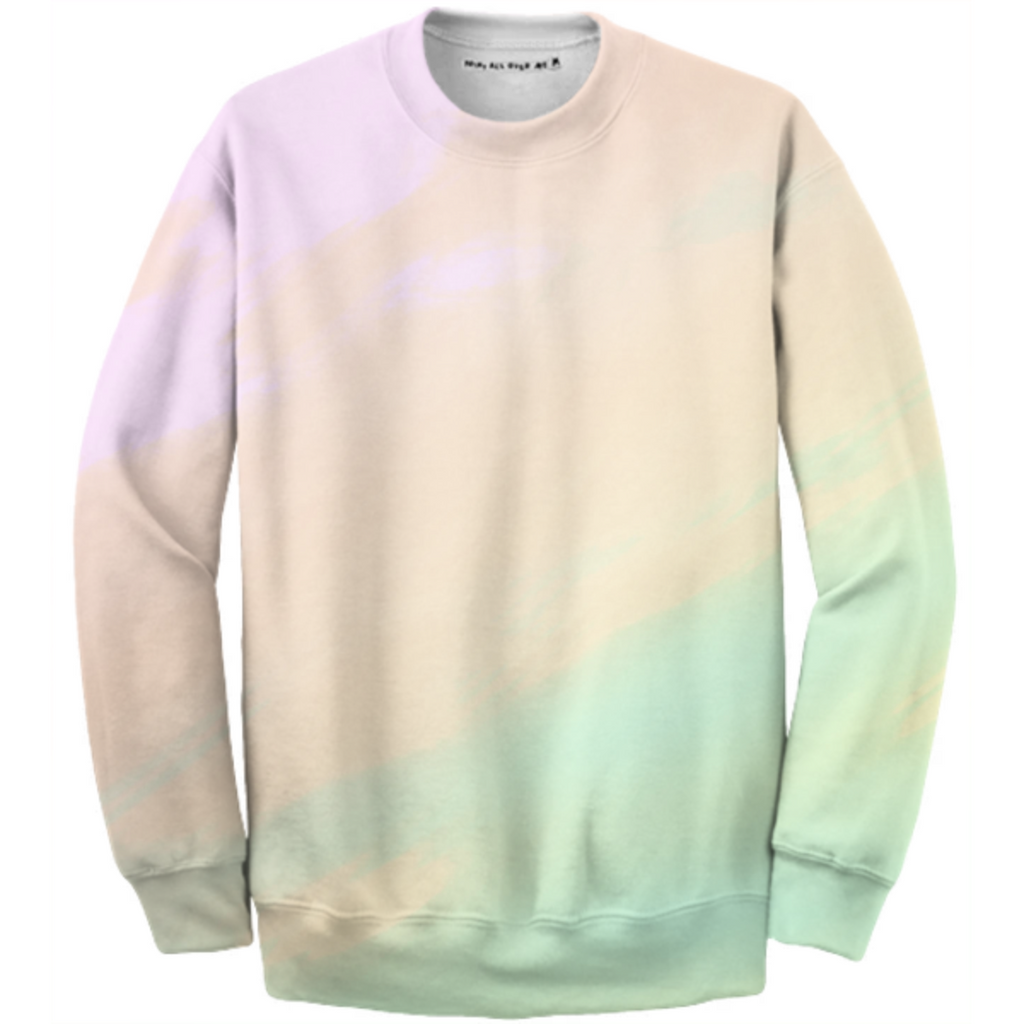 Sweat-shirt basique à col rond en coton Colors Pastel